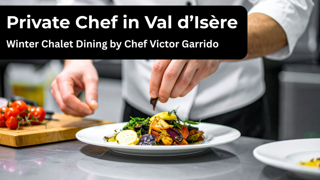 Private Chef in Val d'isere Winter Chalet Dining by Chef Victor Garrido, meal being prepared
